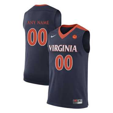 Mens Virginia Cavaliers Navy College Basketball Customized Jersey->customized ncaa jersey->Custom Jersey