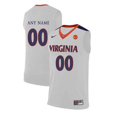 Mens Virginia Cavaliers White Customized College Basketball Jersey->customized ncaa jersey->Custom Jersey