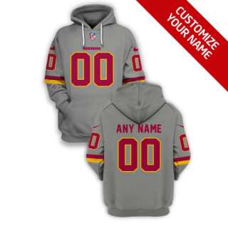Mens Washington Football Team Active Player Grey Custom 2021 Pullover Hoodie->customized nfl jersey->Custom Jersey