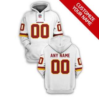 Men%27s Washington Football Team Active Player White Custom 2021 Pullover Hoodie->customized ncaa jersey->Custom Jersey
