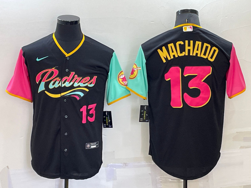 Padres #13 Manny Machado Black Nike 2022 City Connect Cool Base Jerseys->san diego padres->MLB Jersey