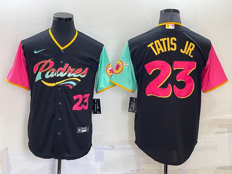 Padres #23 Fernando Tatis Jr. Black Nike 2022 City Connect Cool Base Jersey->san diego padres->MLB Jersey