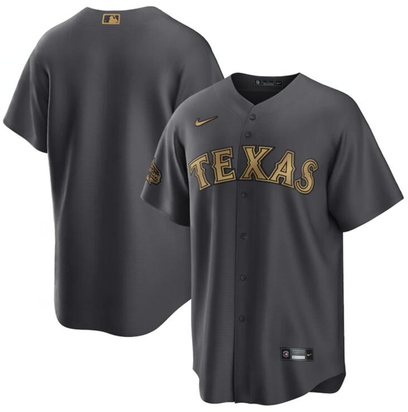 Rangers Blank Charcoal Nike 2022 MLB All Star Cool Base Jersey->2022 all star->MLB Jersey
