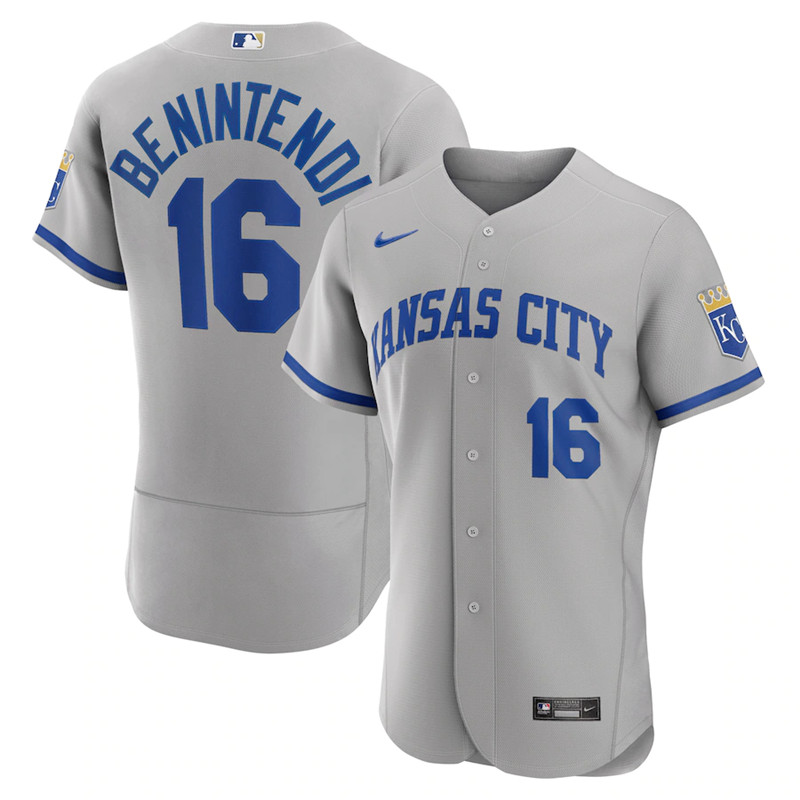 Royals #16 Andrew Benintendi Gray Nike 2022 Alternate Flexbase Jersey->kansas city royals->MLB Jersey