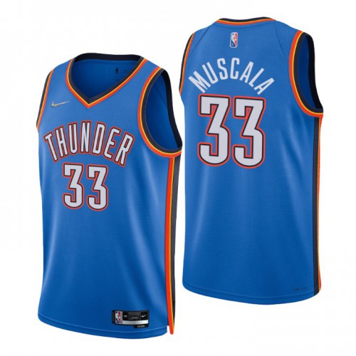 Nike Oklahoma City Thunder #33 Mike Muscala Blue Men’s 2021-22 NBA 75th Anniversary Diamond Swingman Jersey – Icon Edition Men’s->oklahoma city thunder->NBA Jersey