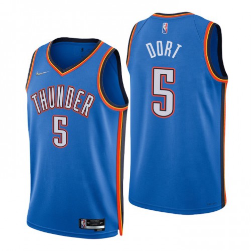 Nike Oklahoma City Thunder #5 Luguentz Dort Blue Men’s 2021-22 NBA 75th Anniversary Diamond Swingman Jersey – Icon Edition Men’s->oklahoma city thunder->NBA Jersey