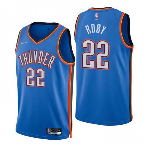 Nike Oklahoma City Thunder #22 Lsaiah Roby Blue Men’s 2021-22 NBA 75th Anniversary Diamond Swingman Jersey – Icon Edition Men’s->oklahoma city thunder->NBA Jersey