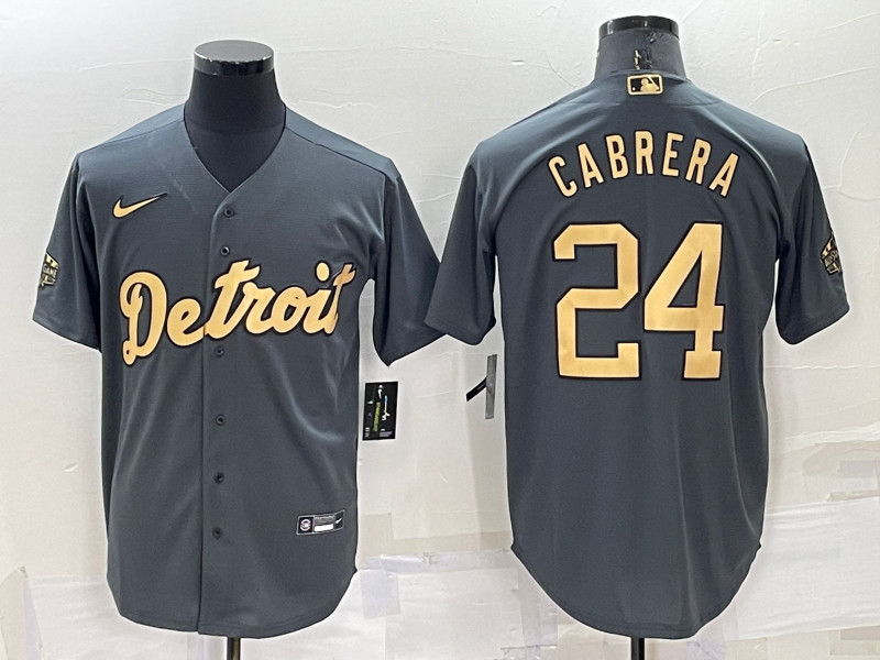 Tigers #24 Miguel Cabrera Charcoal Nike 2022 MLB All Star Cool Base Jersey->2022 all star->MLB Jersey