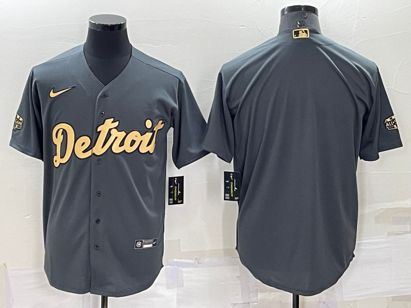 Tigers Blank Charcoal Nike 2022 MLB All Star Cool Base Jersey->2022 all star->MLB Jersey