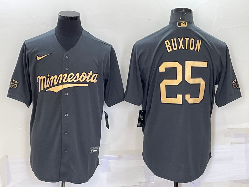 Twins #25 Byron Buxton Charcoal Nike 2022 MLB All Star Cool Base Jersey->minnesota twins->MLB Jersey