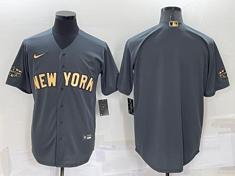 Yankees Blank Charcoal Nike 2022 MLB All Star Cool Base Jersey->2022 all star->MLB Jersey