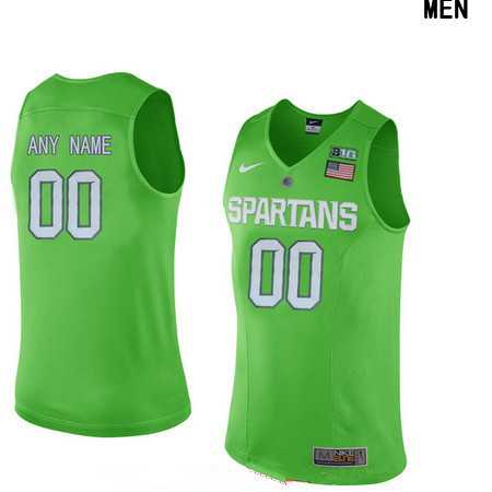 Youth Michigan State Spartans Custom Nike Apple Green College Basketball Jersey->customized ncaa jersey->Custom Jersey