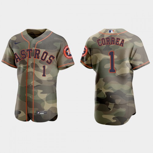 Houston Houston Astros #1 Carlos Correa Men’s Nike 2021 Armed Forces Day Authentic MLB Jersey -Camo Men’s->houston astros->MLB Jersey