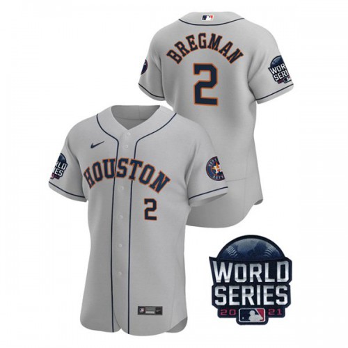 Houston Houston Astros #2 Alex Bregman Men’s Nike 150th Anniversary 2021 World Series Authentic MLB Jersey – Gray Men’s->houston astros->MLB Jersey