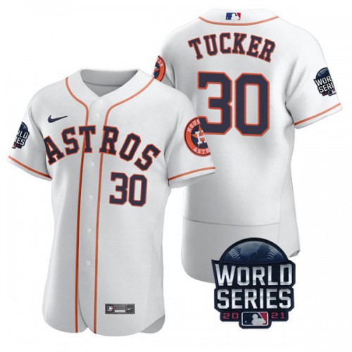 Houston Houston Astros #30 Kyle Tucker Men’s Nike 150th Anniversary 2021 World Series Authentic MLB Jersey – White Men’s->houston astros->MLB Jersey
