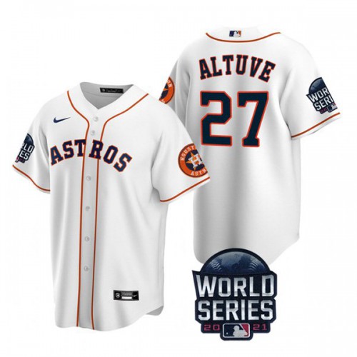 Houston Houston Astros #27 Jose Altuve Men’s Nike 150th Anniversary 2021 World Series Game MLB Jersey – White Men’s->houston astros->MLB Jersey
