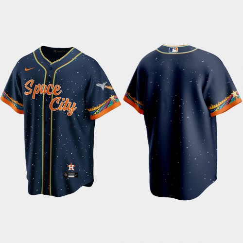 Houston Houston Astros Blank Navy Men’s Nike 2021 City Connect Replica MLB Jersey Men’s->youth mlb jersey->Youth Jersey
