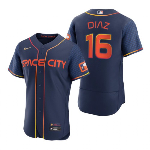 Houston Houston Astros #16 Aledmys Diaz Navy Men’s Nike Authentic 2022 City Connect MLB Jersey Men’s->youth mlb jersey->Youth Jersey