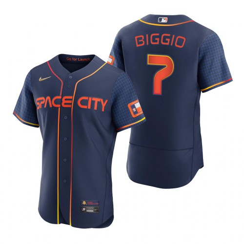 Houston Houston Astros #7 Craig Biggio Navy Men’s Nike Authentic 2022 City Connect MLB Jersey Men’s->houston astros->MLB Jersey