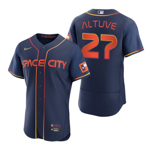 Houston Houston Astros #27 Jose Altuve Navy Men’s Nike Authentic 2022 City Connect MLB Jersey Men’s->houston astros->MLB Jersey
