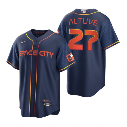 Houston Houston Astros #27 Jose Altuve Navy Men’s Nike Game 2022 City Connect MLB Jersey Men’s->houston astros->MLB Jersey