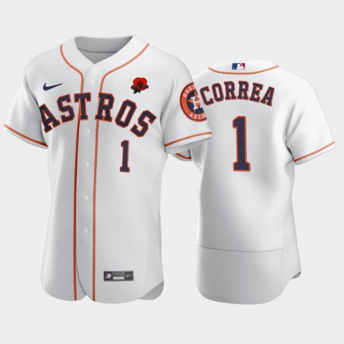 Houston Houston Astros #1 Carlos Correa Men’s Nike Authentic 2021 Memorial Day MLB Jersey – White Men’s->houston astros->MLB Jersey