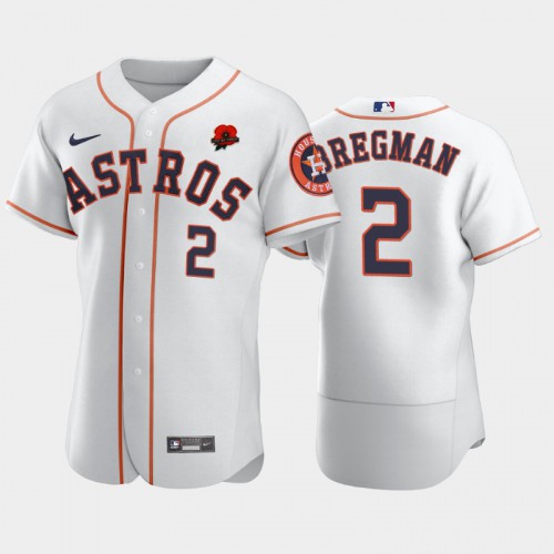 Houston Houston Astros #2 Alex Bregman Men’s Nike Authentic 2021 Memorial Day MLB Jersey – White Men’s->houston astros->MLB Jersey