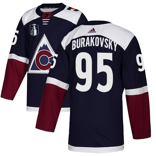 Adidas Colorado Avalanche #95 Andre Burakovsky Navy 2022 Stanley Cup Final Patch Alternate Authentic Stitched NHL Jersey Men’s->youth nhl jersey->Youth Jersey
