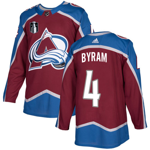 Adidas Colorado Avalanche #4 Bowen Byram Burgundy 2022 Stanley Cup Final Patch Home Authentic Stitched NHL Jersey Men’s->colorado avalanche->NHL Jersey