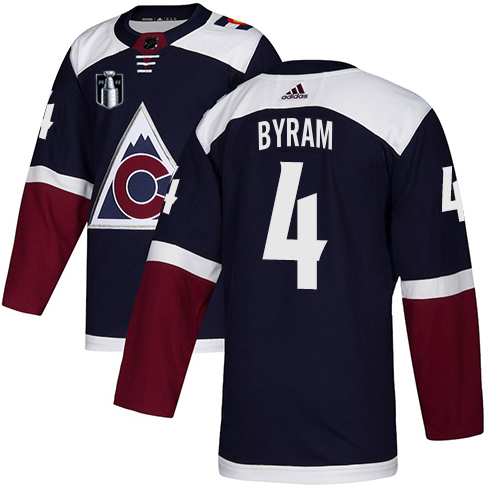 Adidas Colorado Avalanche #4 Bowen Byram Navy 2022 Stanley Cup Final Patch Alternate Authentic Stitched NHL Jersey Men’s->colorado avalanche->NHL Jersey