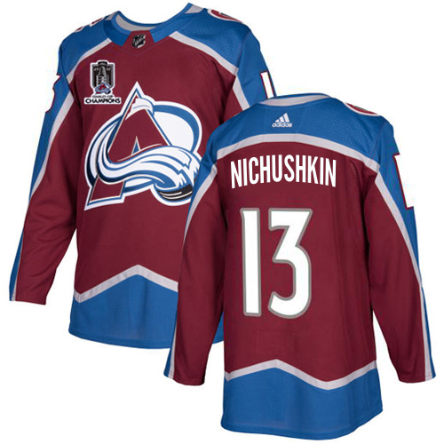 Adidas Colorado Avalanche #13 Valeri Nichushkin Burgundy 2022 Stanley Cup Champions Burgundy Home Authentic Stitched NHL Jersey Men’s->colorado avalanche->NHL Jersey