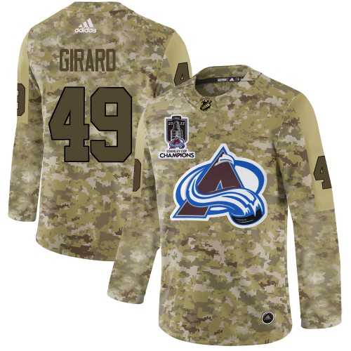 Adidas Colorado Avalanche #49 Samuel Girard Camo 2022 Stanley Cup Champions Authentic Stitched NHL Jersey Men’s->colorado avalanche->NHL Jersey