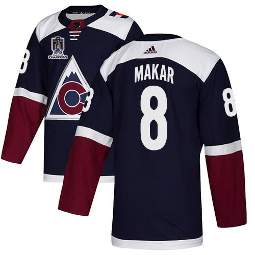 Adidas Colorado Avalanche #8 Cale Makar Navy 2022 Stanley Cup Champions Alternate Authentic Stitched NHL Jersey Men’s->colorado avalanche->NHL Jersey