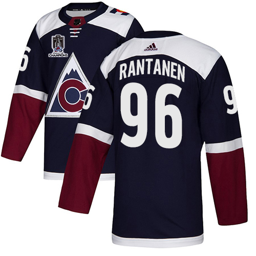 Adidas Colorado Avalanche #96 Mikko Rantanen Navy 2022 Stanley Cup Champions Alternate Authentic Stitched NHL Jersey Men’s->women nhl jersey->Women Jersey