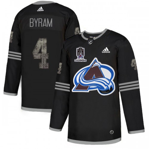 Adidas Colorado Avalanche #4 Bowen Byram Black 2022 Stanley Cup Champions Authentic Classic Stitched NHL Jersey Men’s->colorado avalanche->NHL Jersey