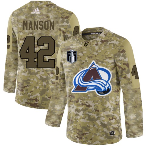 Adidas Colorado Avalanche #42 Josh Manson Camo 2022 Stanley Cup Final Patch Authentic Stitched NHL Jersey Men’s->colorado avalanche->NHL Jersey