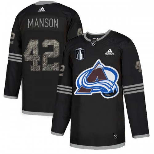 Adidas Colorado Avalanche #42 Josh Manson Black 2022 Stanley Cup Final Patch Authentic Classic Stitched NHL Jersey Men’s->youth nhl jersey->Youth Jersey