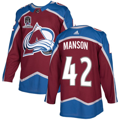 Adidas Colorado Avalanche #42 Josh Manson Burgundy 2022 Stanley Cup Champions Burgundy Home Authentic Stitched NHL Jersey Men’s->colorado avalanche->NHL Jersey
