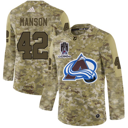 Adidas Colorado Avalanche #42 Josh Manson Camo 2022 Stanley Cup Champions Authentic Stitched NHL Jersey Men’s->colorado avalanche->NHL Jersey