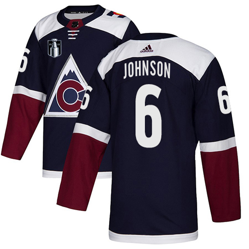 Adidas Colorado Avalanche #6 Erik Johnson Navy 2022 Stanley Cup Final Patch Alternate Authentic Stitched NHL Jersey Men’s->women nhl jersey->Women Jersey