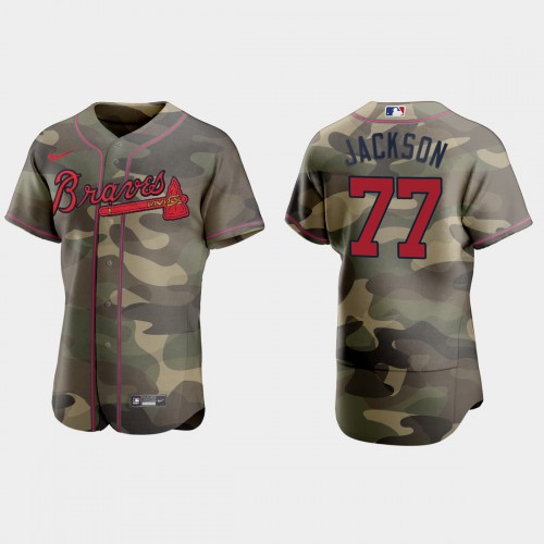 Atlanta Atlanta Braves #77 Luke Jackson Men’s Nike 2021 Armed Forces Day Authentic MLB Jersey -Camo Men’s->youth mlb jersey->Youth Jersey