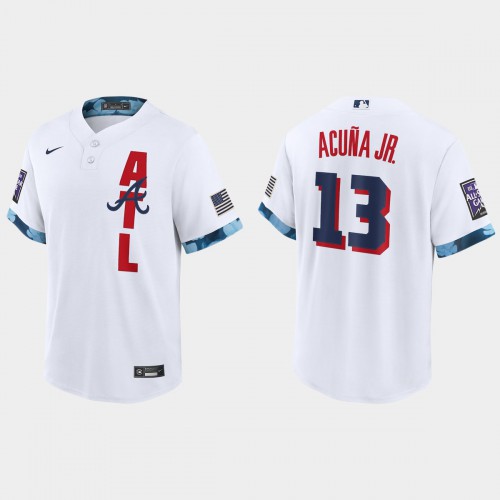 Atlanta Atlanta Braves #13 Ronald Acuna Jr. 2021 Mlb All Star Game Fan’s Version White Jersey Men’s->atlanta braves->MLB Jersey