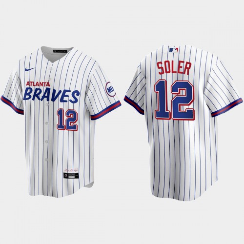 Atlanta Atlanta Braves #12 Jorge Soler White Men’s Nike 2021 City Connect Replica MLB Jersey Men’s->youth mlb jersey->Youth Jersey