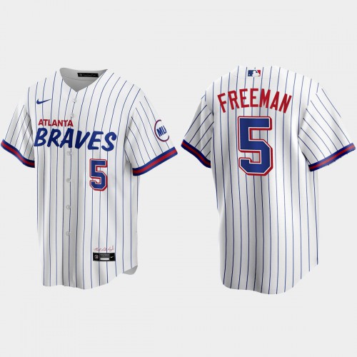 Atlanta Atlanta Braves #5 Freddie Freeman White Men’s Nike 2021 City Connect Replica MLB Jersey Men’s->atlanta braves->MLB Jersey
