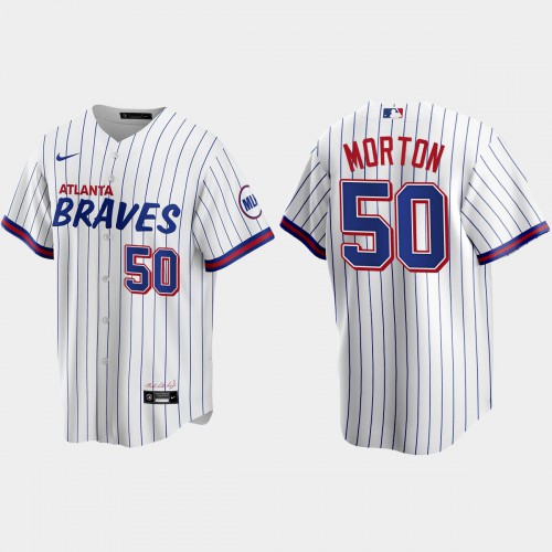 Atlanta Atlanta Braves #50 Charlie Morton White Men’s Nike 2021 City Connect Replica MLB Jersey Men’s->atlanta braves->MLB Jersey