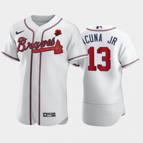 Atlanta Atlanta Braves #13 Ronald Acuna Jr. Men’s Nike Authentic 2021 Memorial Day MLB Jersey – White Men’s->youth mlb jersey->Youth Jersey
