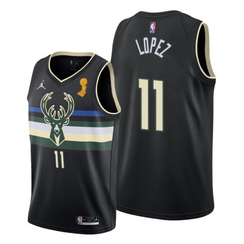 Milwaukee Milwaukee Bucks #11 Brook Lopez 2021 NBA Finals Champions Swingman Statement Edition Jersey Black Men’s->youth nba jersey->Youth Jersey