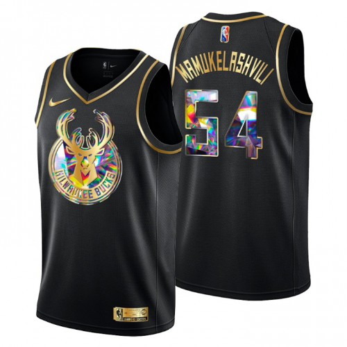 Milwaukee Milwaukee Bucks #54 Sandro Mamukelashvili Men’s Golden Edition Diamond Logo 2021/22 Swingman Jersey – Black Men’s->milwaukee bucks->NBA Jersey