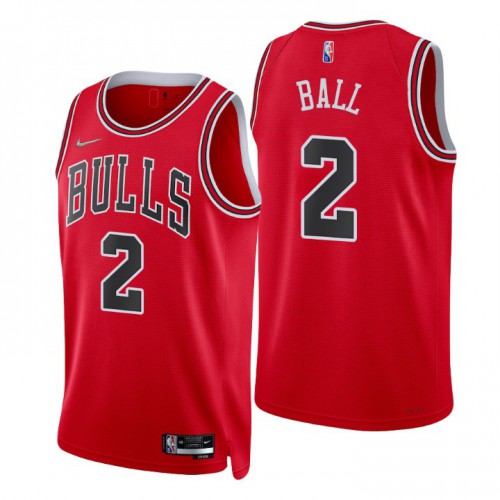Nike Chicago Bulls #2 Lonzo Ball Red Men’s 2021-22 NBA 75th Anniversary Diamond Swingman Jersey – Icon Edition Men’s->chicago bulls->NBA Jersey