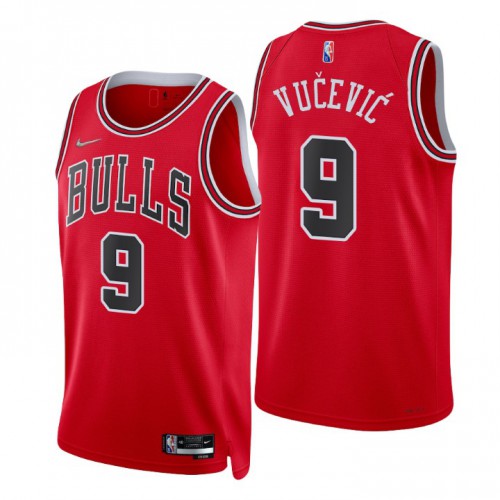 Nike Chicago Bulls #9 Nikola Vucevic Red Men’s 2021-22 NBA 75th Anniversary Diamond Swingman Jersey – Icon Edition Men’s->chicago bulls->NBA Jersey